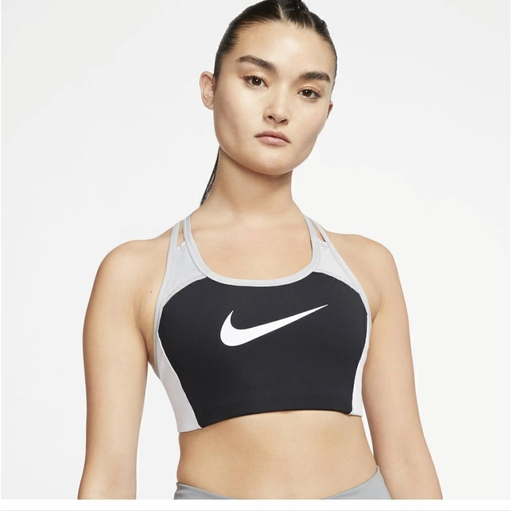 Nike Swoosh Sports Bra Womens Medium Support Colorblock Small NWT